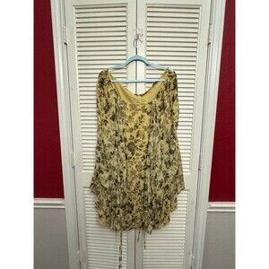 Topshop Floral Print Babydoll Dress Yellow Black Chuck SIZE 10
